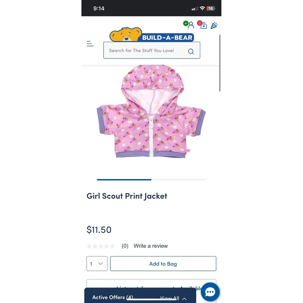 Build-A-Bear‎ Girl Scout Print Jacket